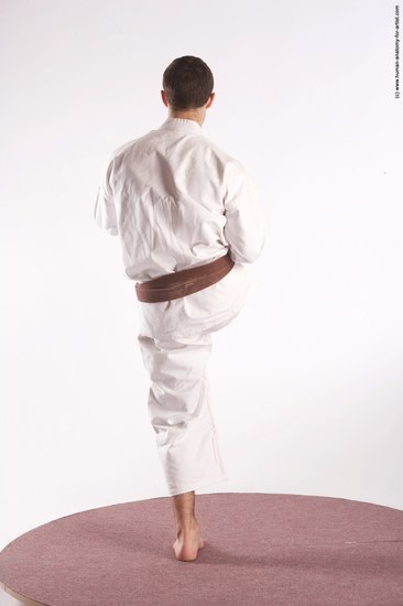 Sportswear Martial art Man White Standing poses - ALL Athletic Short Brown Standing poses - simple Academic