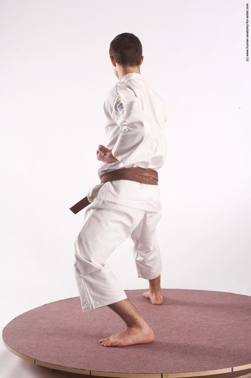 Sportswear Martial art Man White Standing poses - ALL Athletic Short Brown Standing poses - simple Academic