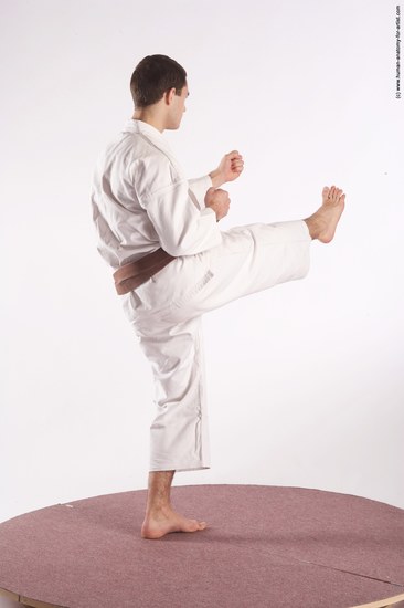 Sportswear Martial art Man White Standing poses - ALL Athletic Short Brown Standing poses - simple Academic