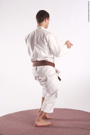 Sportswear Martial art Man White Standing poses - ALL Athletic Short Brown Standing poses - simple Academic