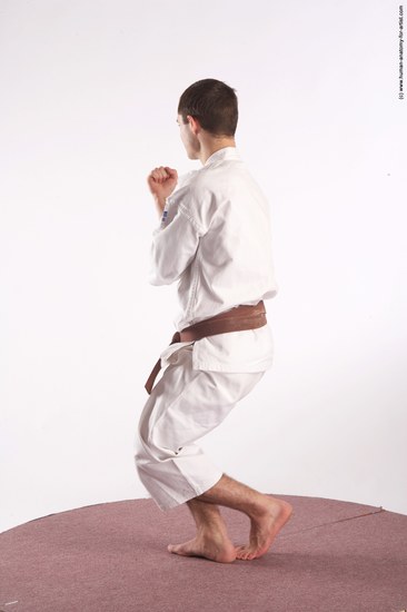 Sportswear Martial art Man White Standing poses - ALL Athletic Short Brown Standing poses - simple Academic