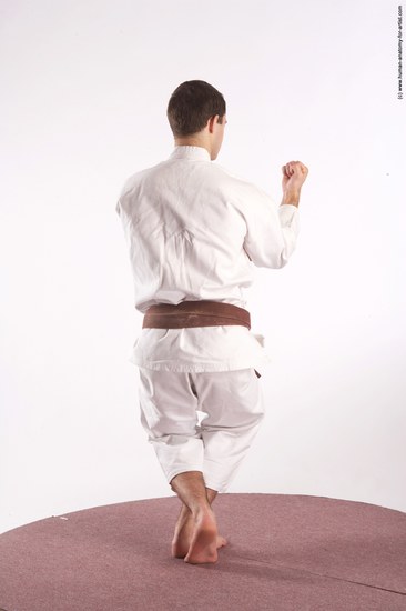 Sportswear Martial art Man White Standing poses - ALL Athletic Short Brown Standing poses - simple Academic