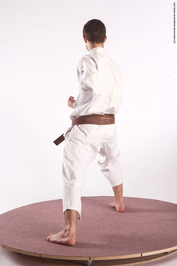 Sportswear Martial art Man White Standing poses - ALL Athletic Short Brown Standing poses - simple Academic