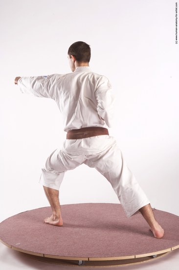 Sportswear Martial art Man White Standing poses - ALL Athletic Short Brown Standing poses - simple Academic