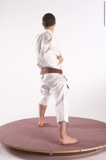 Sportswear Martial art Man White Standing poses - ALL Athletic Short Brown Standing poses - simple Academic