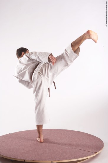 Sportswear Martial art Man White Standing poses - ALL Athletic Short Brown Standing poses - simple Academic