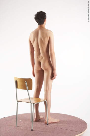 Nude Man White Moving poses Slim Short Brown Realistic