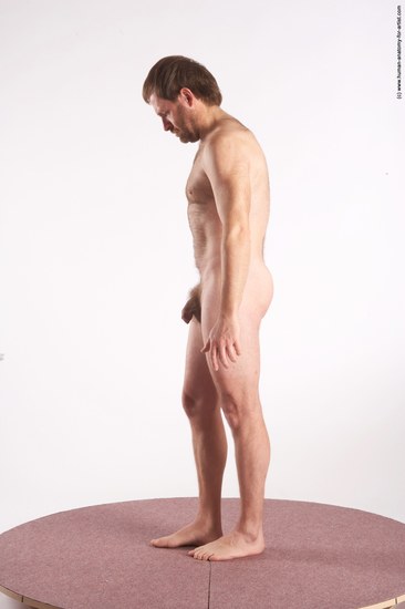 Nude Man White Standing poses - ALL Slim Short Brown Standing poses - simple Realistic