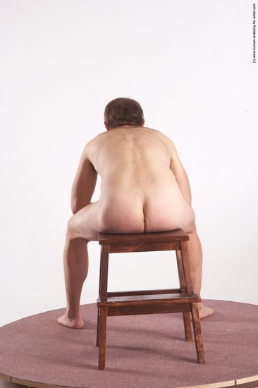 Nude Man White Sitting poses - simple Slim Short Brown Sitting poses - ALL Realistic