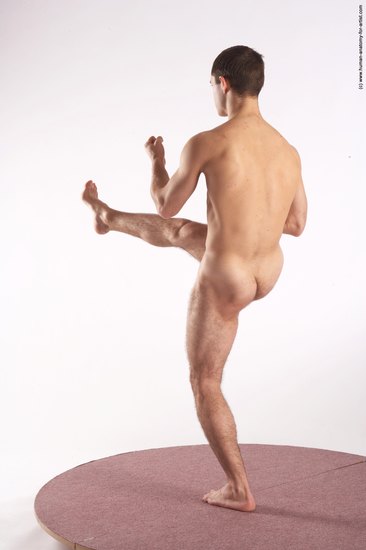 Nude Martial art Man White Standing poses - ALL Athletic Short Brown Standing poses - simple Realistic