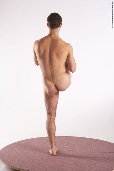 Nude Martial art Man White Standing poses - ALL Athletic Short Brown Standing poses - simple Realistic