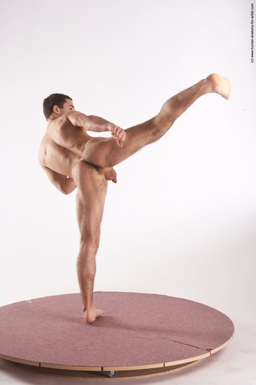 Nude Martial art Man White Standing poses - ALL Athletic Short Brown Standing poses - simple Realistic