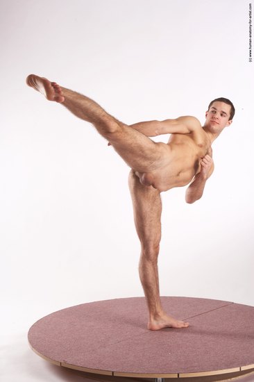 Nude Martial art Man White Standing poses - ALL Athletic Short Brown Standing poses - simple Realistic