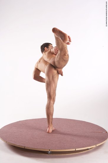 Nude Martial art Man White Standing poses - ALL Athletic Short Brown Standing poses - simple Realistic