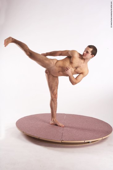 Nude Martial art Man White Standing poses - ALL Athletic Short Brown Standing poses - simple Realistic