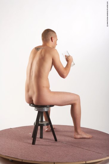 Nude Holding Man White Sitting poses - simple Average Bald Sitting poses - ALL Realistic