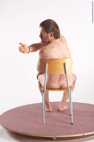 Nude Man White Sitting poses - simple Slim Short Brown Sitting poses - ALL Realistic