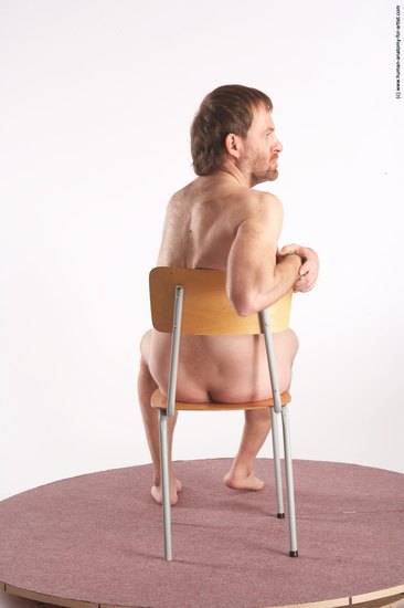 Nude Man White Sitting poses - simple Slim Short Brown Sitting poses - ALL Realistic