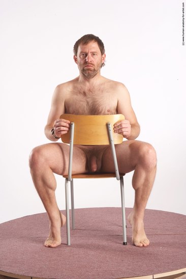 Nude Man White Sitting poses - simple Slim Short Brown Sitting poses - ALL Realistic