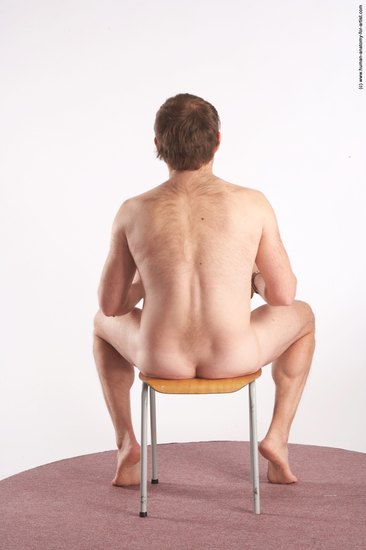 Nude Man White Sitting poses - simple Slim Short Brown Sitting poses - ALL Realistic