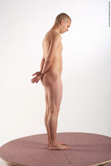 Nude Man White Standing poses - ALL Average Short Brown Standing poses - simple Realistic