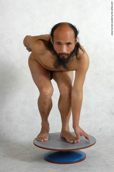 Nude Man White Sitting poses - simple Slim Bald Black Sitting poses - ALL Realistic