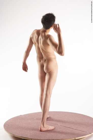 Nude Man White Standing poses - ALL Slim Short Brown Standing poses - simple Realistic