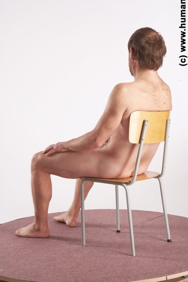 Nude Man White Sitting poses - simple Slim Short Brown Sitting poses - ALL Realistic