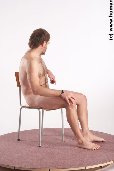 Nude Man White Sitting poses - simple Slim Short Brown Sitting poses - ALL Realistic