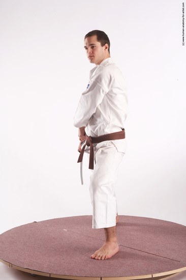 Sportswear Fighting with sword Man White Standing poses - ALL Athletic Short Brown Standing poses - simple Academic