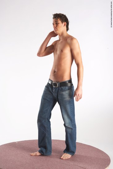 Casual Man White Standing poses - ALL Slim Short Brown Standing poses - simple Academic