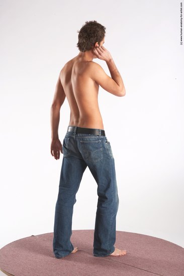 Casual Man White Standing poses - ALL Slim Short Brown Standing poses - simple Academic