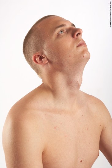 Nude Man White Detailed photos Average Bald Realistic