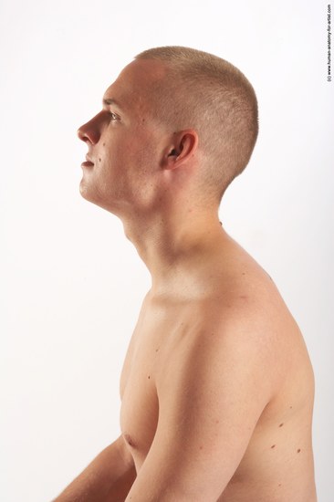 Nude Man White Detailed photos Average Bald Realistic