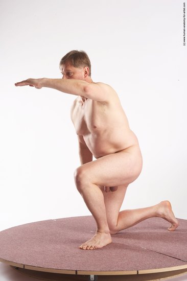 Nude Man White Kneeling poses - ALL Average Short Grey Kneeling poses - on one knee Realistic