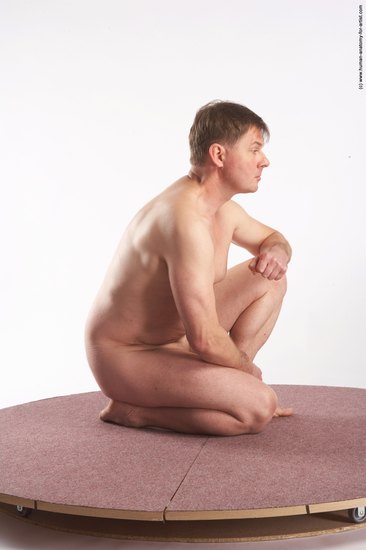 Nude Man White Kneeling poses - ALL Average Short Grey Kneeling poses - on one knee Realistic