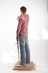 Casual Fighting with sword Man White Standing poses - ALL Slim Short Brown Standing poses - simple Academic