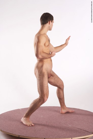 Nude Martial art Man White Standing poses - ALL Athletic Short Brown Standing poses - simple Realistic