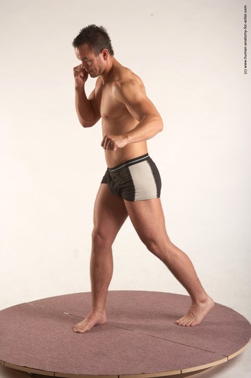 Underwear Martial art Man White Standing poses - ALL Average Short Brown Standing poses - simple Academic