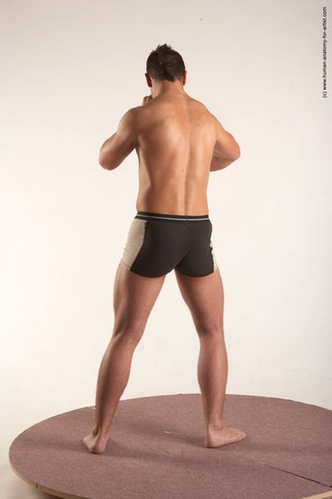 Underwear Martial art Man White Standing poses - ALL Average Short Brown Standing poses - simple Academic