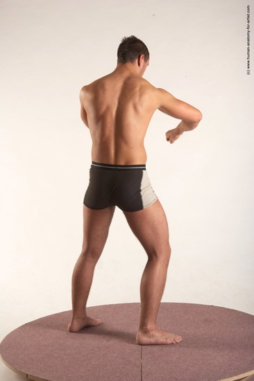 Underwear Martial art Man White Standing poses - ALL Average Short Brown Standing poses - simple Academic