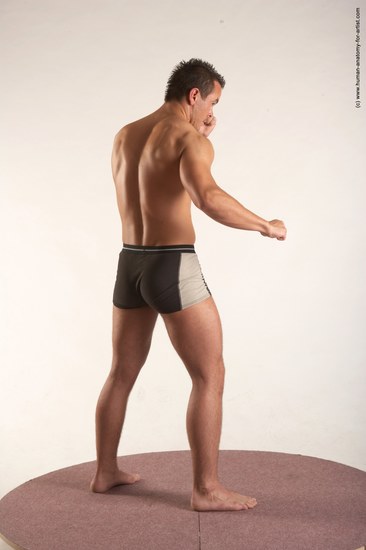 Underwear Martial art Man White Standing poses - ALL Average Short Brown Standing poses - simple Academic