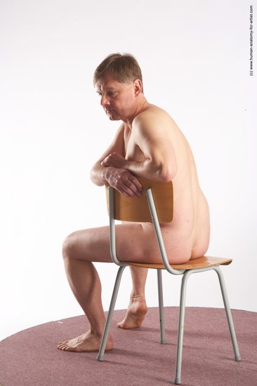 Nude Man White Sitting poses - simple Average Short Grey Sitting poses - ALL Realistic