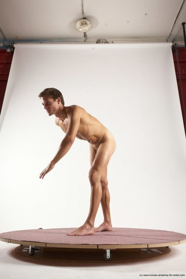 Nude Man White Standing poses - ALL Athletic Short Brown Standing poses - bend over Multi angles poses Realistic