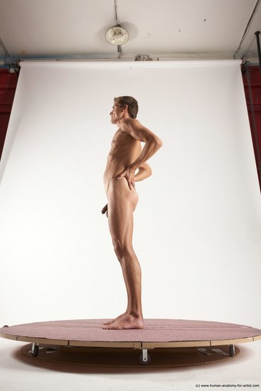 Nude Man White Standing poses - ALL Athletic Short Brown Standing poses - simple Multi angles poses Realistic