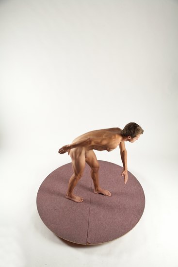 Nude Man White Standing poses - ALL Athletic Short Brown Standing poses - bend over Multi angles poses Realistic