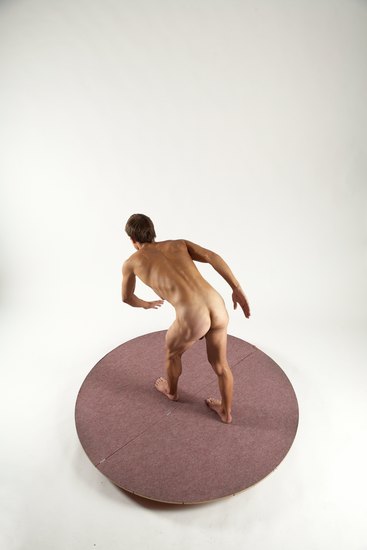 Nude Man White Standing poses - ALL Athletic Short Brown Standing poses - bend over Multi angles poses Realistic