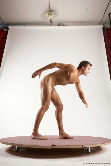 Nude Man White Standing poses - ALL Athletic Short Brown Standing poses - bend over Multi angles poses Realistic