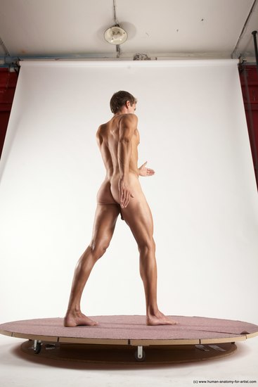 Nude Man White Standing poses - ALL Athletic Short Brown Standing poses - simple Multi angles poses Realistic