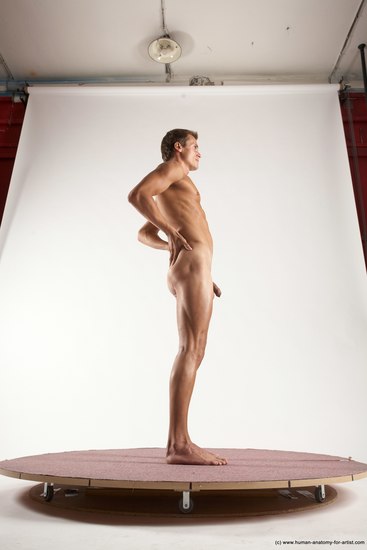 Nude Man White Standing poses - ALL Athletic Short Brown Standing poses - simple Multi angles poses Realistic